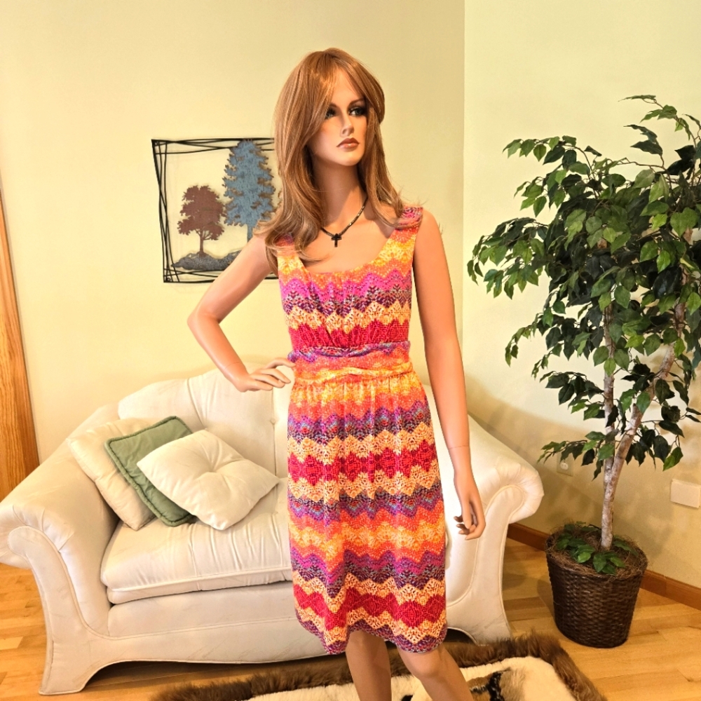 Faded Glory Summer Sunshine Colors Sleeveless Sundress, Size XL 16-18